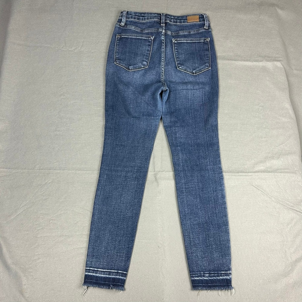 Judy Blue Skinny Jeans Distressed‎ Raw Release Hem Women 7/28 Blue - Picture 10 of 13